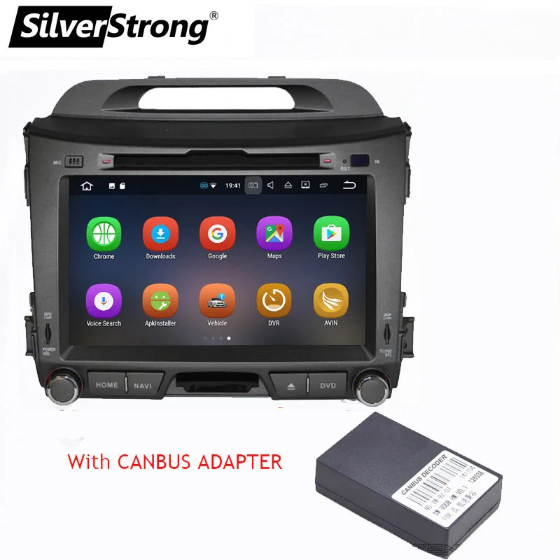SilverStrong Android9.0 ips 2 din Автомобильный мультимедийный dvd-плеер для KIA sportage3 gps экран Навигация стерео руль - Цвет: with CANBUS