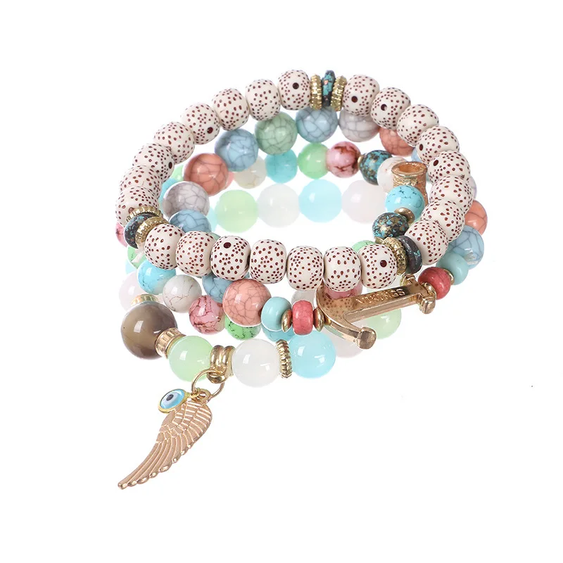 

Bohemian Beads Bracelet Stone Charm Handmade Strand Bracelets For Women Cute Simple Crystal Jewelry Cadeau Maitresse