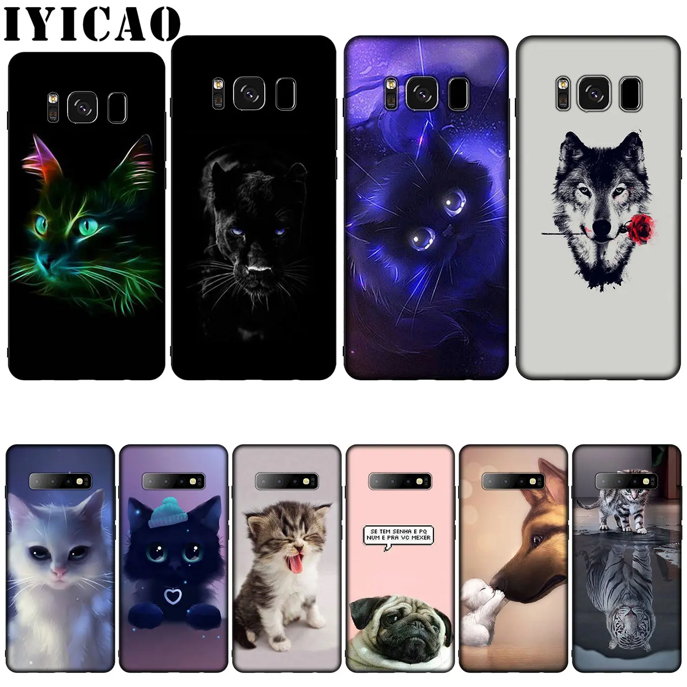 IYICAO кошка милые собака и Мягкий силиконовый чехол для телефона samsung Galaxy S10 S9 S8 плюс