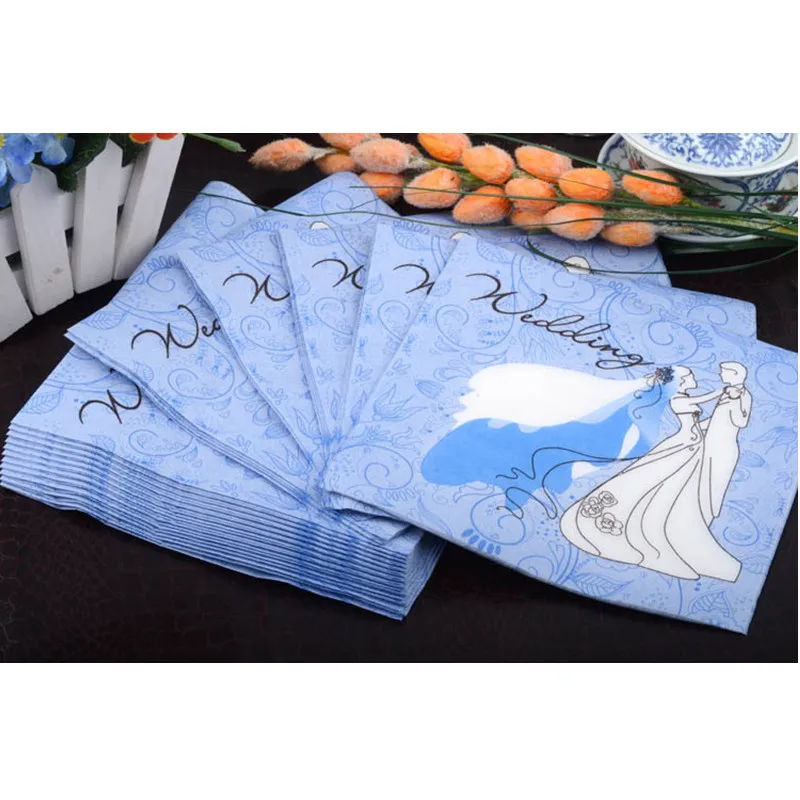 20 винтажных салфеток для стола бумажные салфетки розовый синий носовой платок