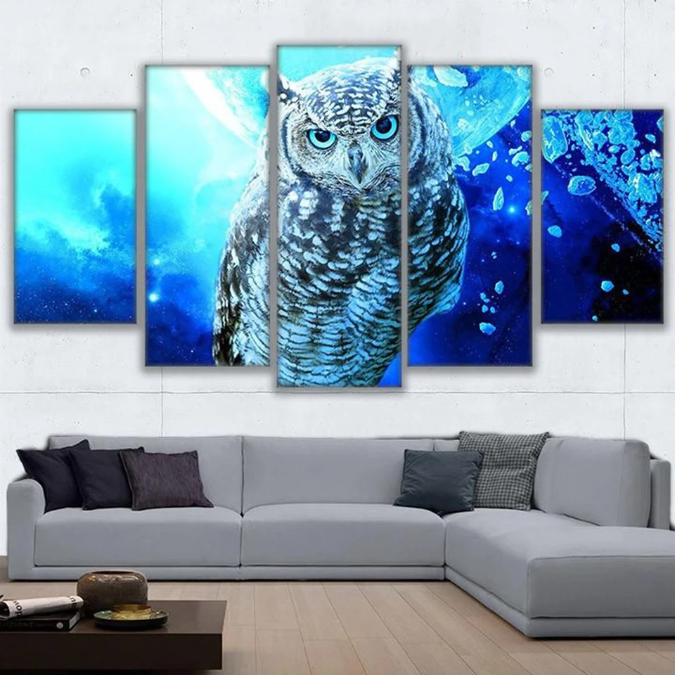 Холст Картины Wall Art Для Гостиная декоративные картины для дома 5 шт. синий