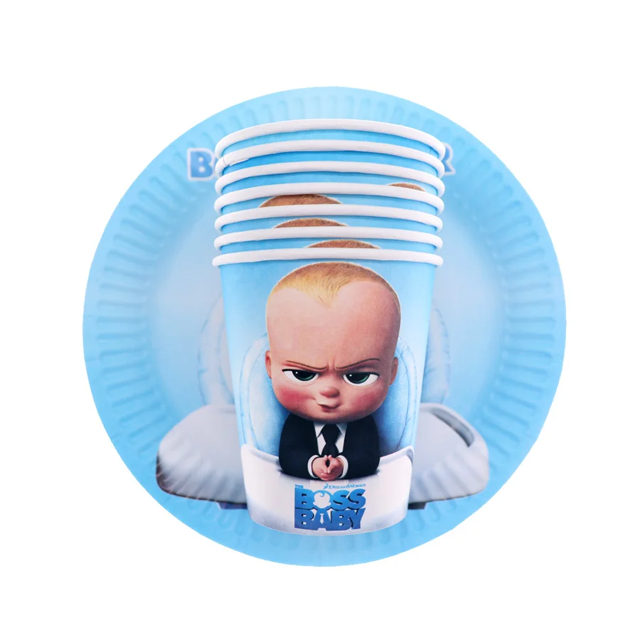 Одноразовые наборы посуды Boss Baby День рождения гирлянды-флажки детские украшения воздушный шар вечерние поставщик