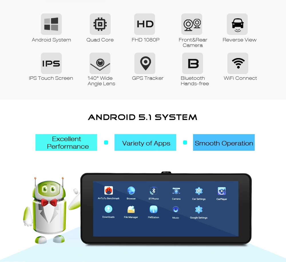 Zeepin 682 4 г Android ADAS заднего вида регистраторы автомобиля детектор укладки камеры dvr