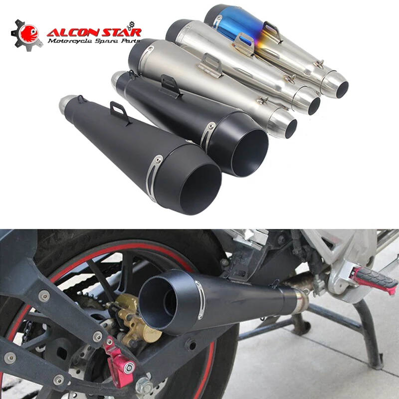 

Alconstar-51mm Stainless Steel Motorcycle M4 Escape GP Muffler Pipe Escapamento De Moto Racing Exhaust NINJA ER6N NMAX