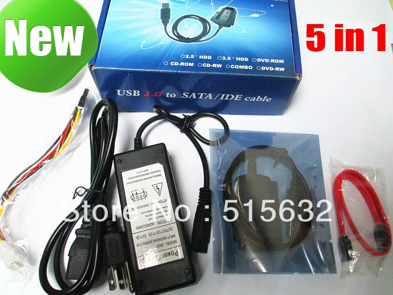 

USB 2.0 TO SATA IDE Hard Drive Adapter Converter Cable for 2.5 3.5 Hard Drive