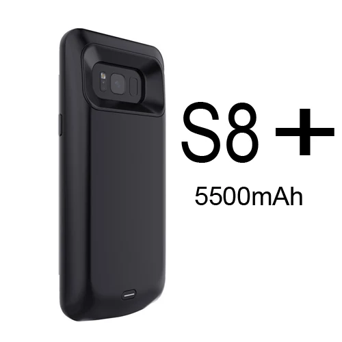5500/5000 мА/ч, S8 Батарея чехол для samsung Galaxy S8 Батарея Зарядное устройство чехол Мощность банка для samsung Galaxy S8 плюс внешний Зарядное устройство - Цвет: Black for S8 Plus