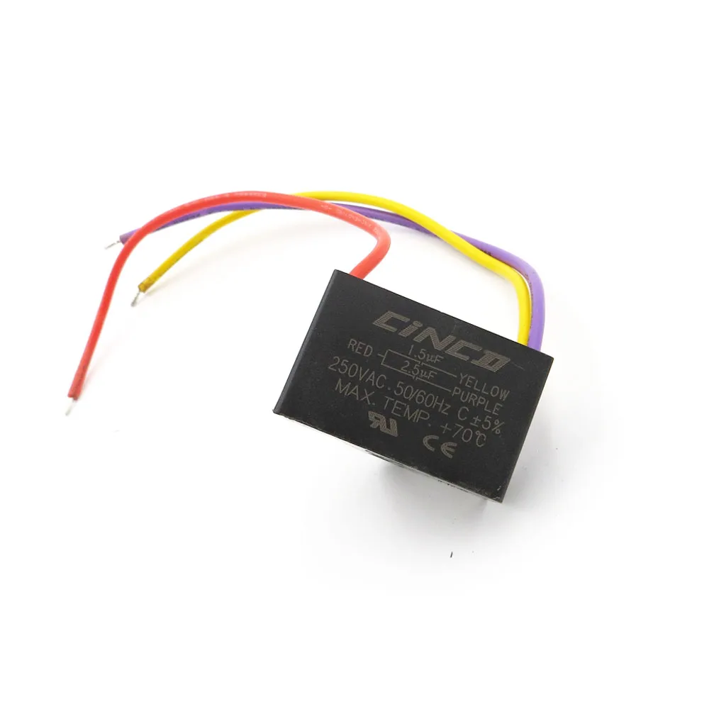 CBB61 1 5 мкФ + 2 250V 3 провода электродвигатель работает конденсатор Электрический