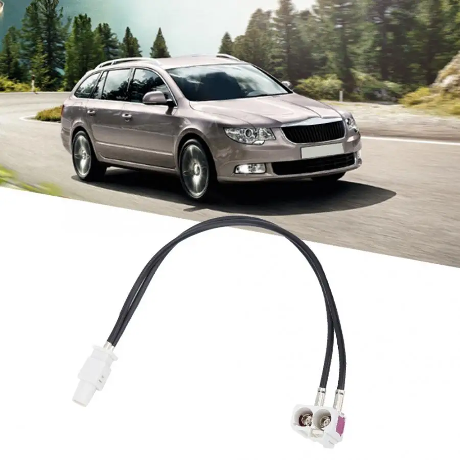 Автомобильная радио антенна Подходит для Skoda RNS315 RNS510 RCD510 радио антенна адаптер кабель от двух до одной антенны