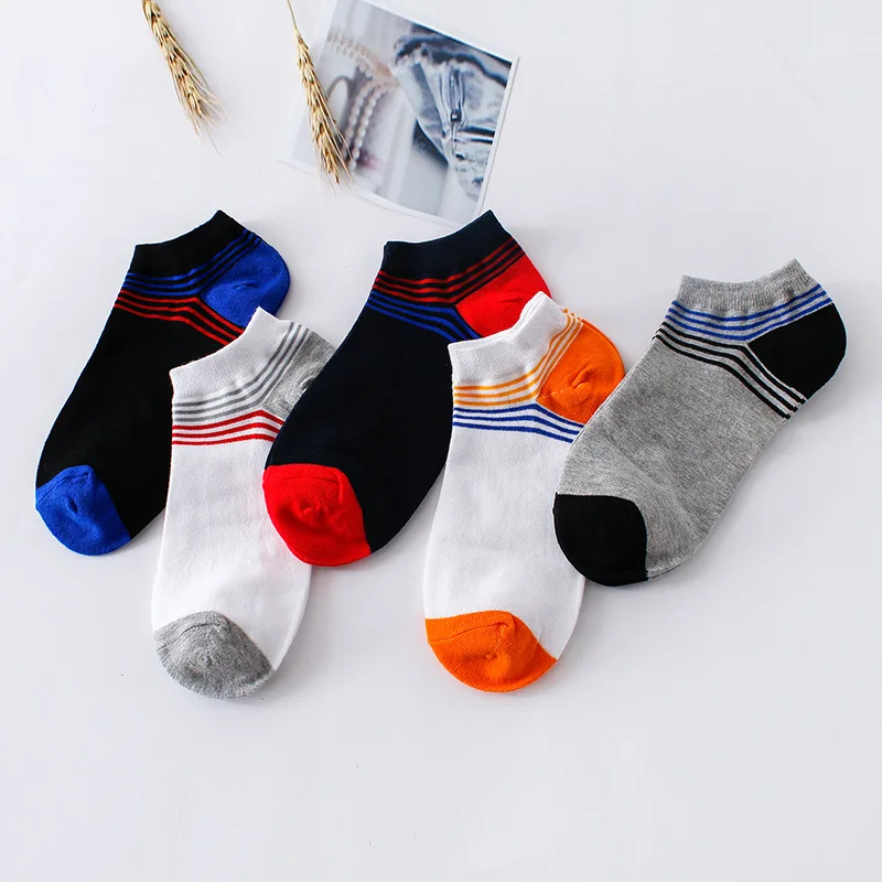 10 пар/лот мужские летние хлопковые носки качественные цветные в полоску