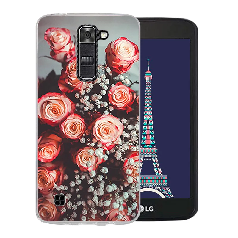 Задняя крышка с рисунком цветов для LG K7/Tribute 5 LS675/X210 X210DS чехол телефона Мягкий