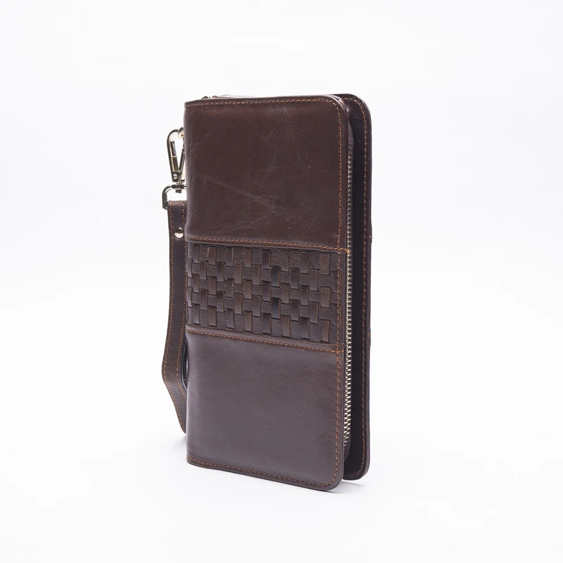 MVA Топ Коровьей Натуральная Кожа Мужчины Бумажник Молния Телефон Кошельки Долго