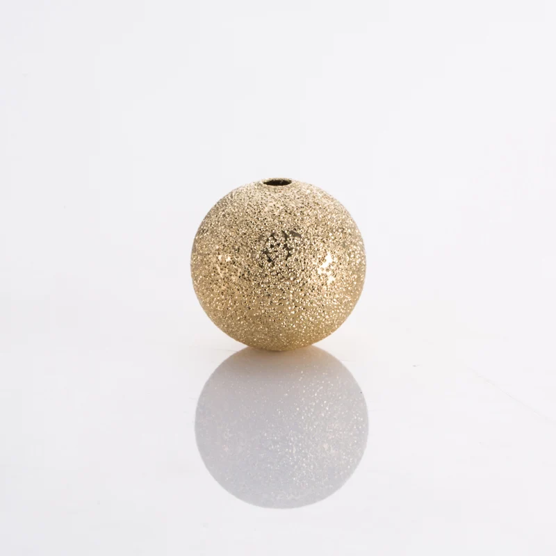Golden Round Copper Matting Bead With Hole Earrings Necklaces Accessories For Jewelry Making Charms Hand Made Diy Materials | Украшения и