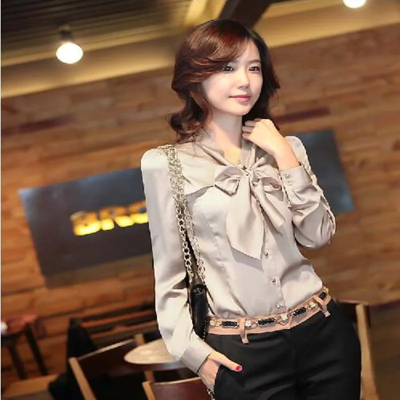 2020 женские осенне зимние рубашки с воротником стойкой и длинными рукавами