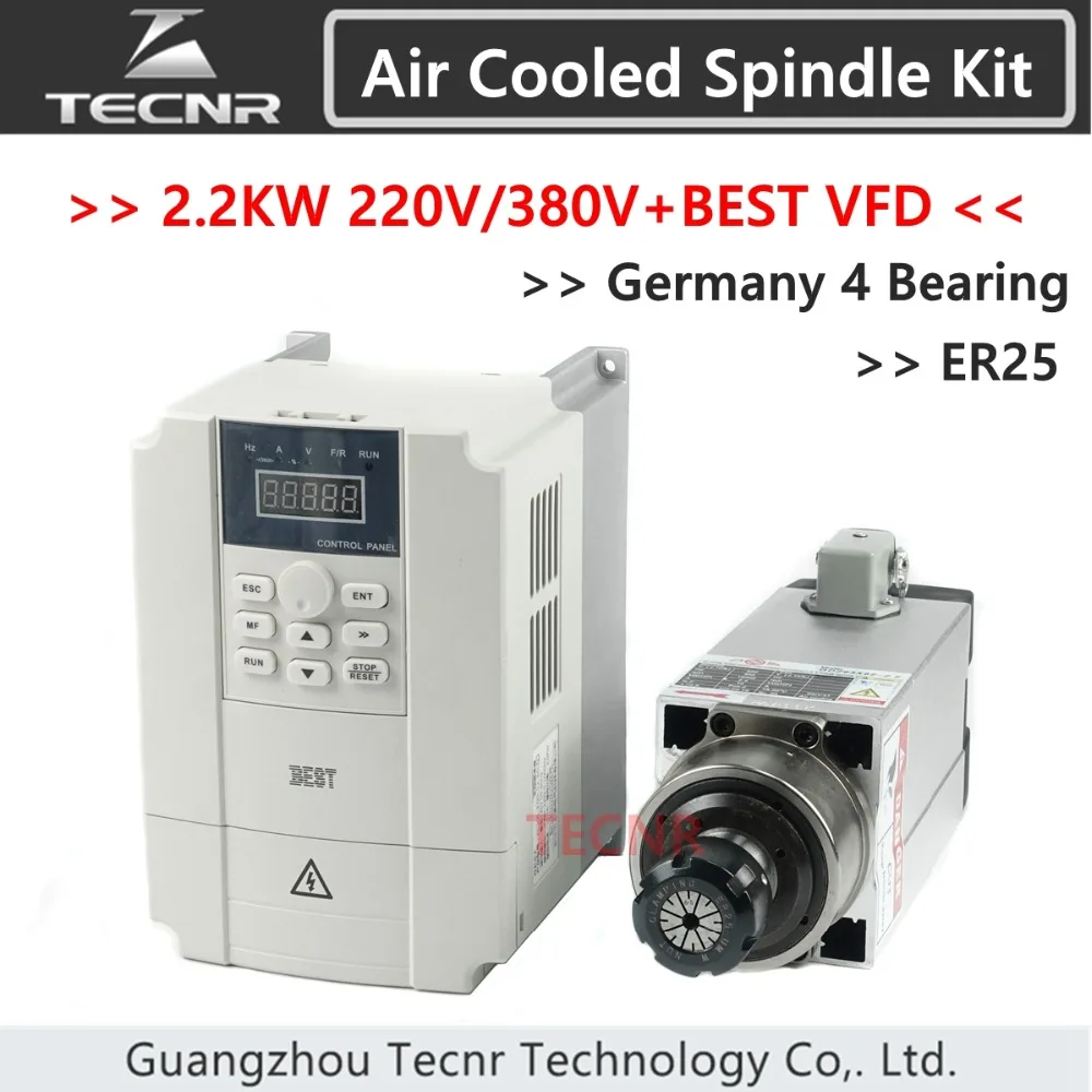 2.2kw 220v 380v с воздушным охлаждением шпиндель Мотор Комплект германия керамика 4