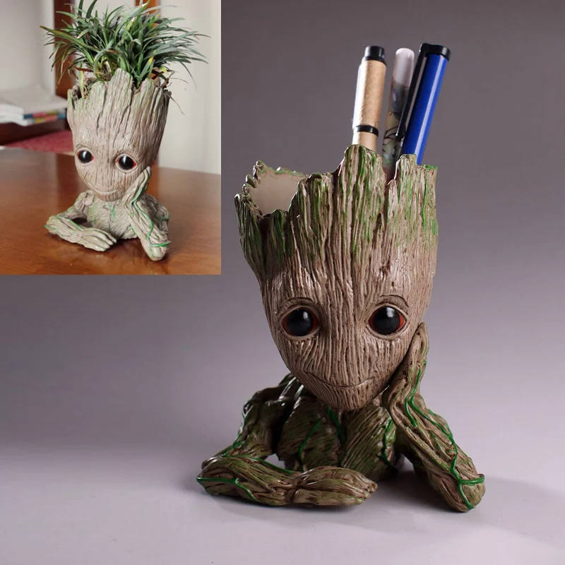 Симпатичный держатель для ручек Groot горшок из ПВХ Креативный цветочный детские