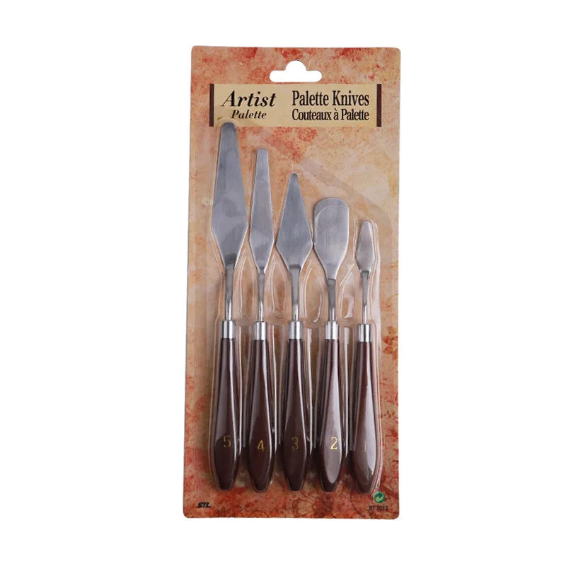 Набор ножей для рисования 10 шт./компл. лопатка из нержавеющей стали и дерева