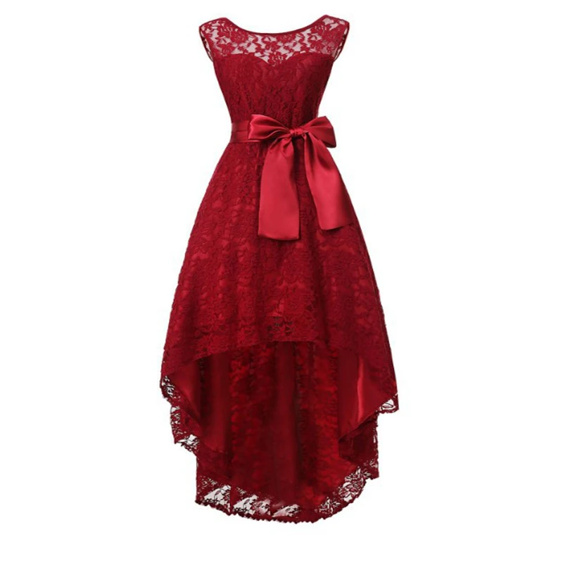 ROSEGAL Plus Size High Low Vintage Sleeveless Hem Belted Lace Party Dress Women Waist Solid Maxi 5XL Ladies Vestidos | Женская одежда