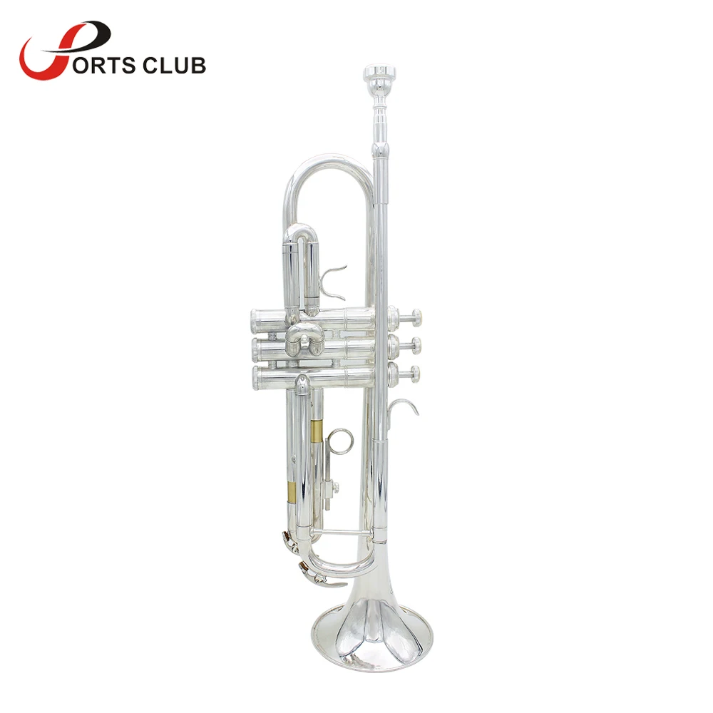 Высококачественная Bb труба B плоская латунь с посеребренным мундштуком и пара