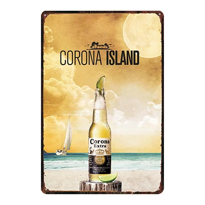 Винтажная металлическая Жестяная Табличка Corona Extra Beer, ретро настенная тарелка для паба, ресторана, кухни, домашнего искусства, декора бара, настенная наклейка, DU-2040 - Цвет: DU2050