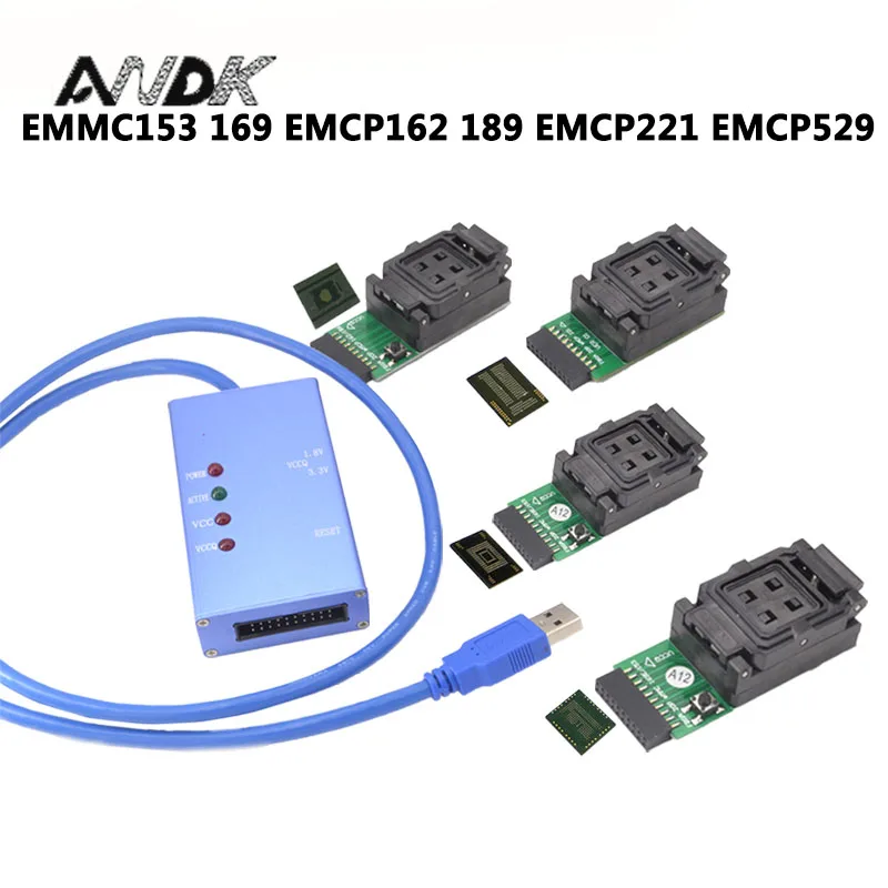 Универсальный тестовый разъем EMMC153/169 eMCP162/186/221/529 с поддержкой множества разных