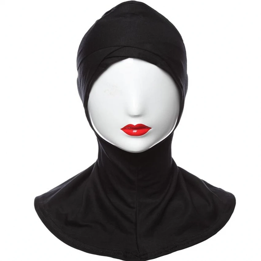 Девушка Полная Крышка Внутренняя Мусульманская Хиджаб Сплошной Цвет Простой 2