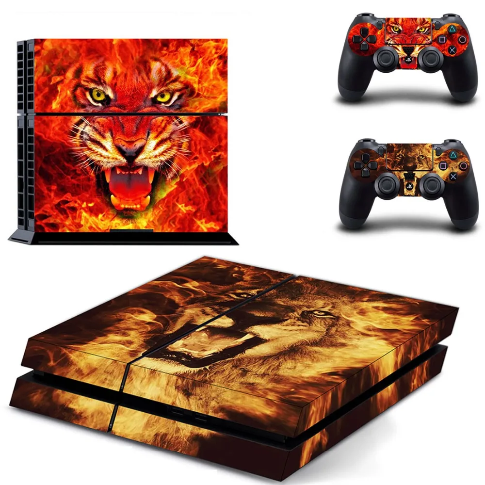 Виниловая наклейка на кожу для консоли Sony Playstation 4 и 2 контроллеров PS4 с русским