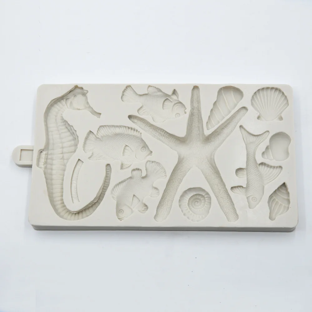 Квадратная силиконовая форма denier для сахара морских звезд ракушек коньков рыбок