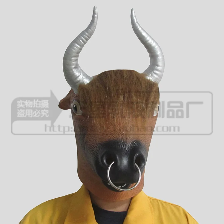 Hot Halloween Party Cosplay Novelty Bull Cow Head Masks Latex Mask Animal Costume Props for Women Men Kids Funny | Дом и сад
