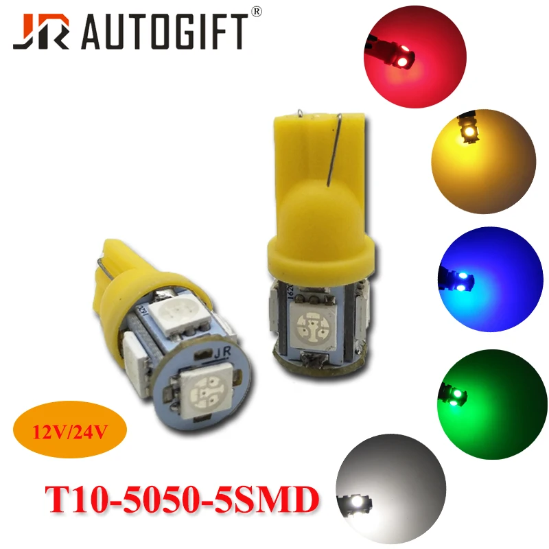 1000 шт. заводская цена 12В 24В T10 5Smd 5050 W5W 168 194 светодиодный автомобильный светильник