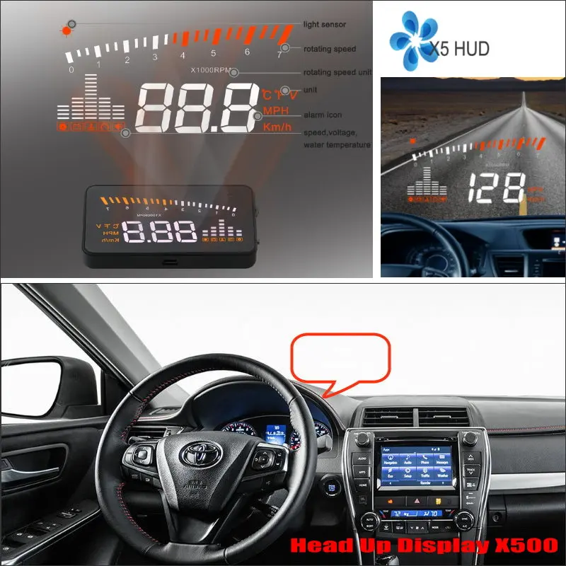 Для автомобилей Toyota Camry/Prius 2010 2019 OBD HUD электронный лобовый дисплей отражающий