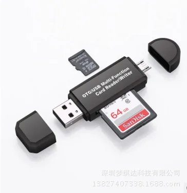 2 в 1 USB OTG USB2.0 высокоскоростной кардридер Универсальный OTG TF/SD для Android компьютерные заголовки