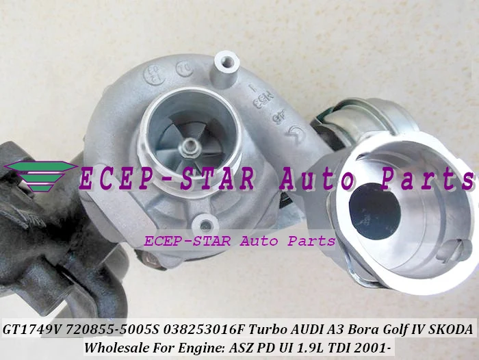 Турбо GT1749V 720855 720855-0004 720855-0003 038253016FV115 038253016FV500 для AUDI A3 Volkswagen VW Bora Golf 4 ASZ PD 1.9L |