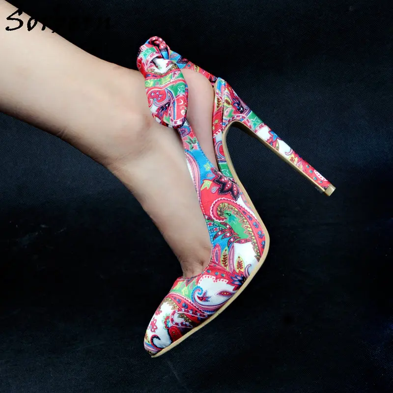 Женские туфли лодочки с цветочным принтом на высоком каблуке|brand pumps|pumps brandpumps for