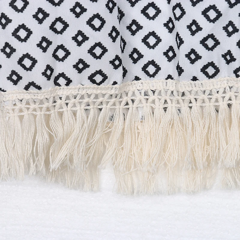 Женский шифоновый кардиган с принтом ромбиками свободная хлопковая куртка