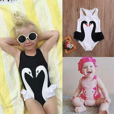 Милый детский купальник для маленьких девочек лебединые купальники Цельный