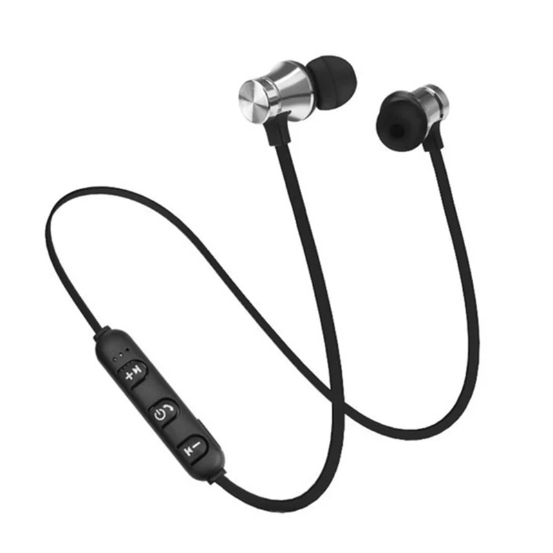 Серебристый Шейные наушники беспроводные наушники для iPhone Xiaomi Bluetooth наушники стерео auriculares fone de ouvido Прямая поставка - Цвет: Серебристый