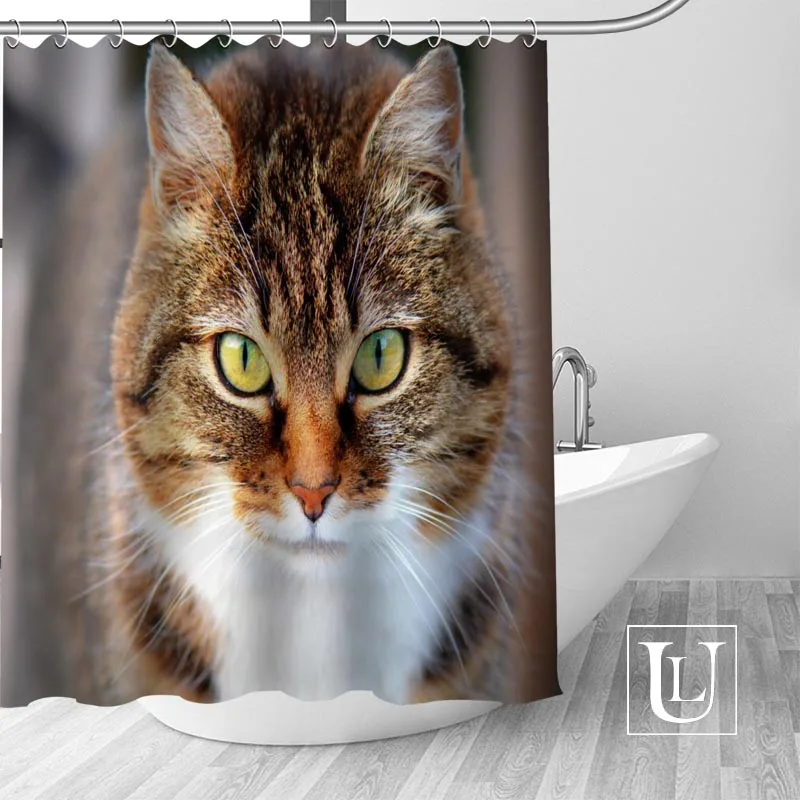 

Cat Animal Pet Cats Shower Curtains Custom Design Creative Shower Curtain Bathroom Waterproof Polyester Fabric
