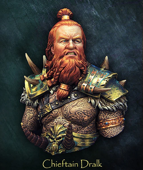 

New Unassembled 1/10 BATTLE OF Chieftain Dralk ancient bust Figures Resin Kit DIY Toys Unpainted kits
