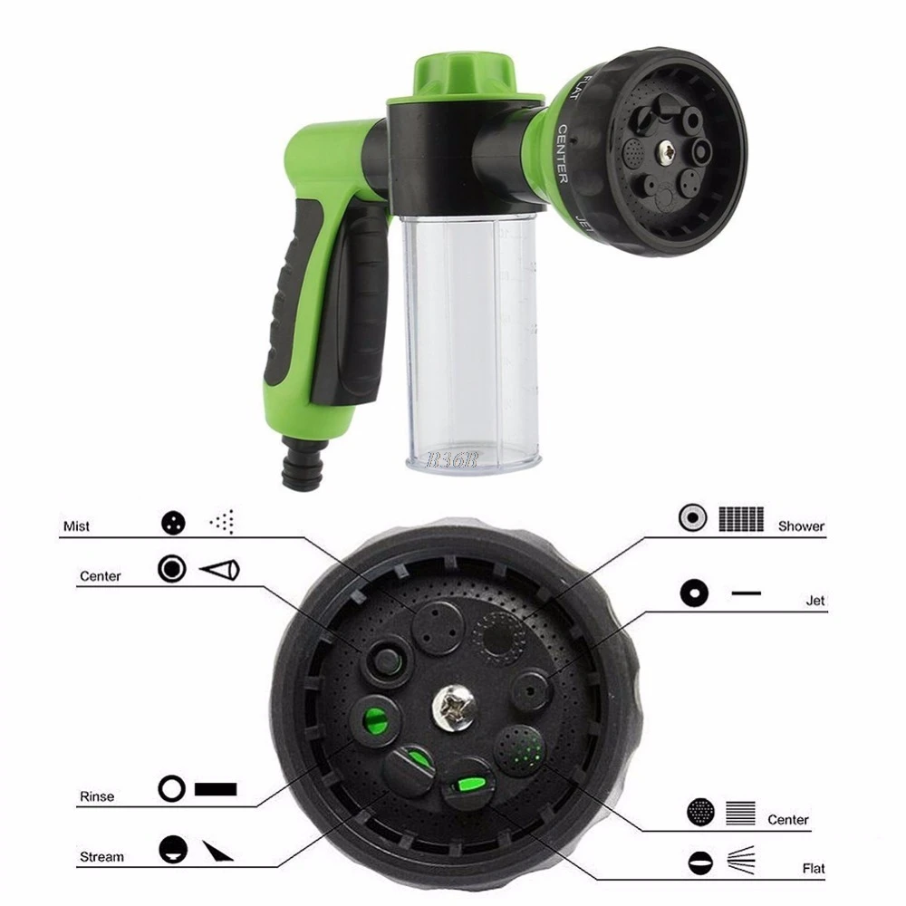 8 в 1 струйный распылитель диспенсер для мыла садовый шланг полива форсунка