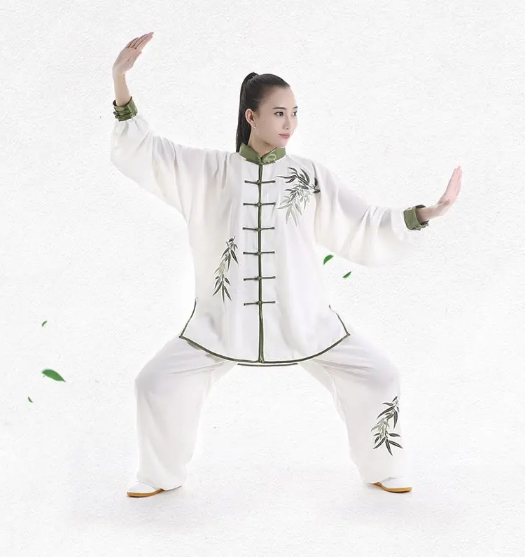 Одежда для ушу с длинными рукавами с вышивкой TaiChi, форма для кунгфу, весна-осень, женский костюм Tai Chi, Униформа, одежда для тренировок