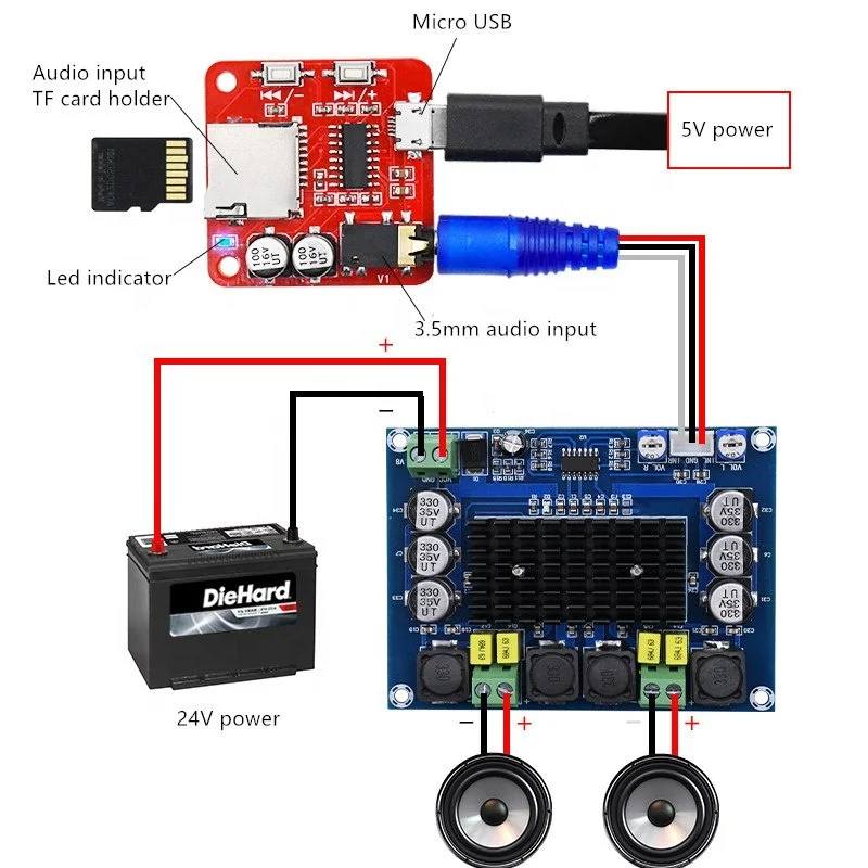 Lusya USB DC5V микро декодер плата TF карта аудио MP3 радио доска B9-005 | Электроника