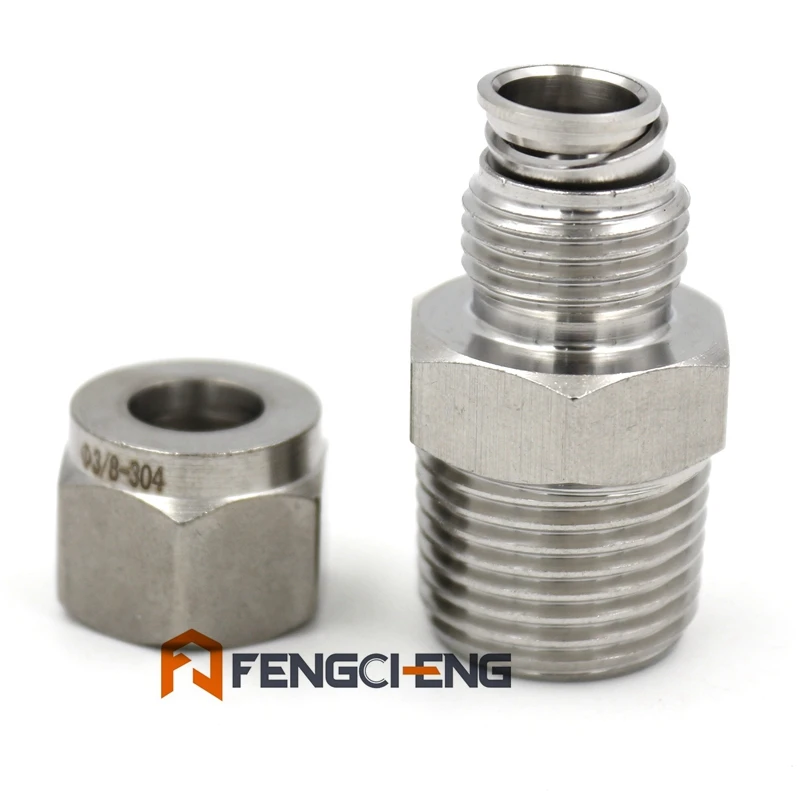 3/8 &quotКОМПРЕССИОННЫЙ x 1/2&quot Мужской NPT SUS304 трубный Компрессионный фитинг оптом и в