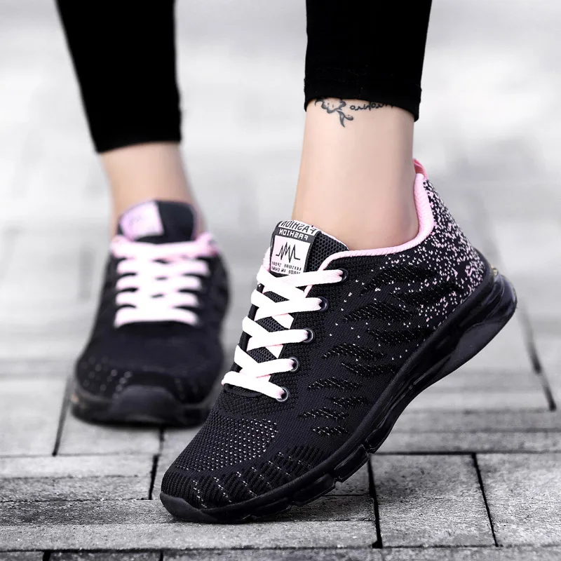 dark blue pink Hundunsnake Air Cushion женские летние кроссовки для бега кроссовки Женская сетчатая спортивная обувь женская красная Chaussure Femme Спортивная G-33 - Цвет: dark blue pink