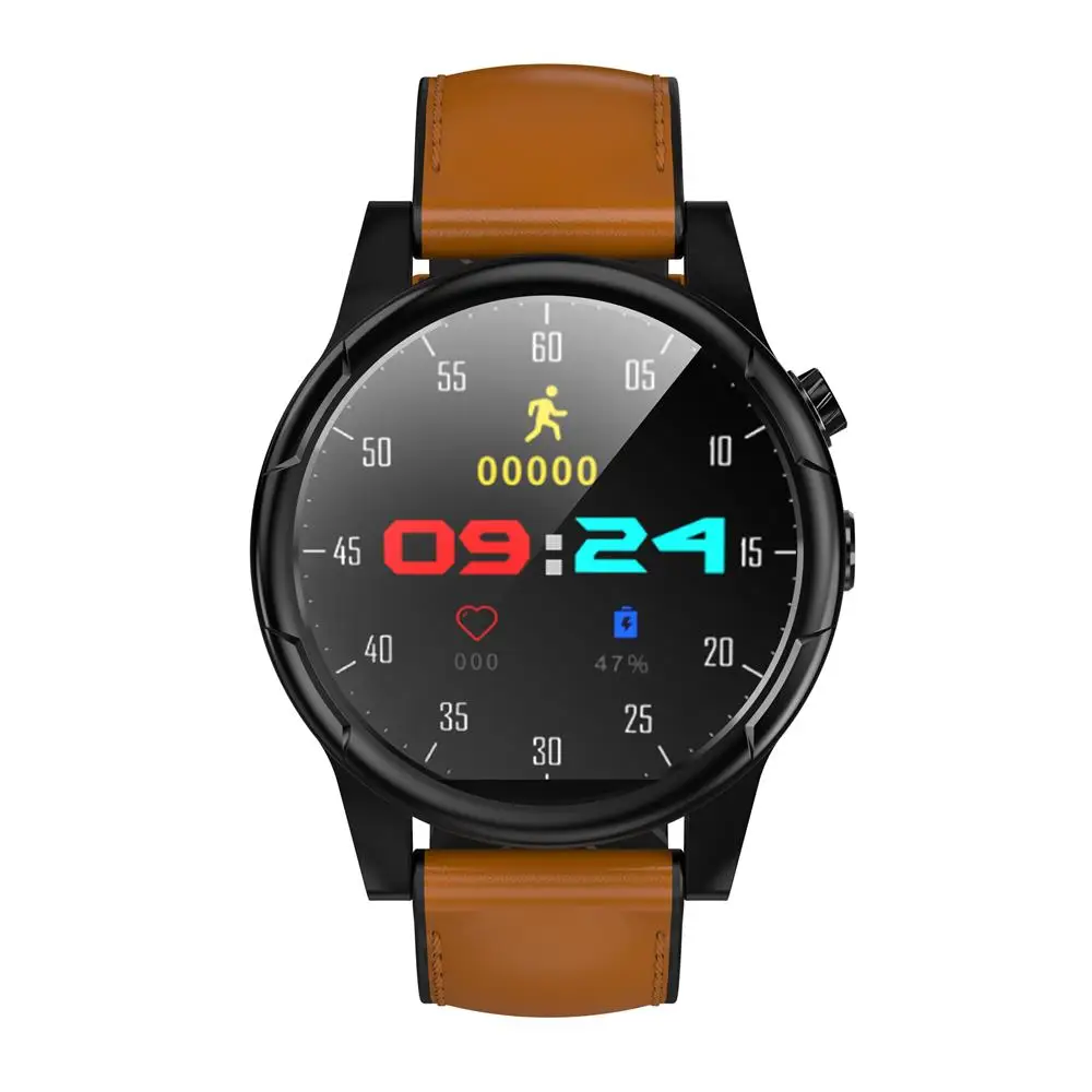 Brown 696X361 4G LTE Android 7,1 Смарт-часы 1,6 дюймов Большой экран круглый WiFi gps сим-карта 4G Smartwatch телефон монитор сердечного ритма камера - Цвет: Brown