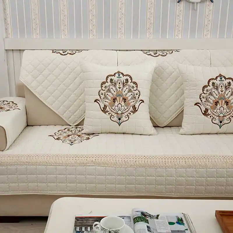 Мандала вышивка кружева диван крышка хлопок нескользящие полотенце чехлы для