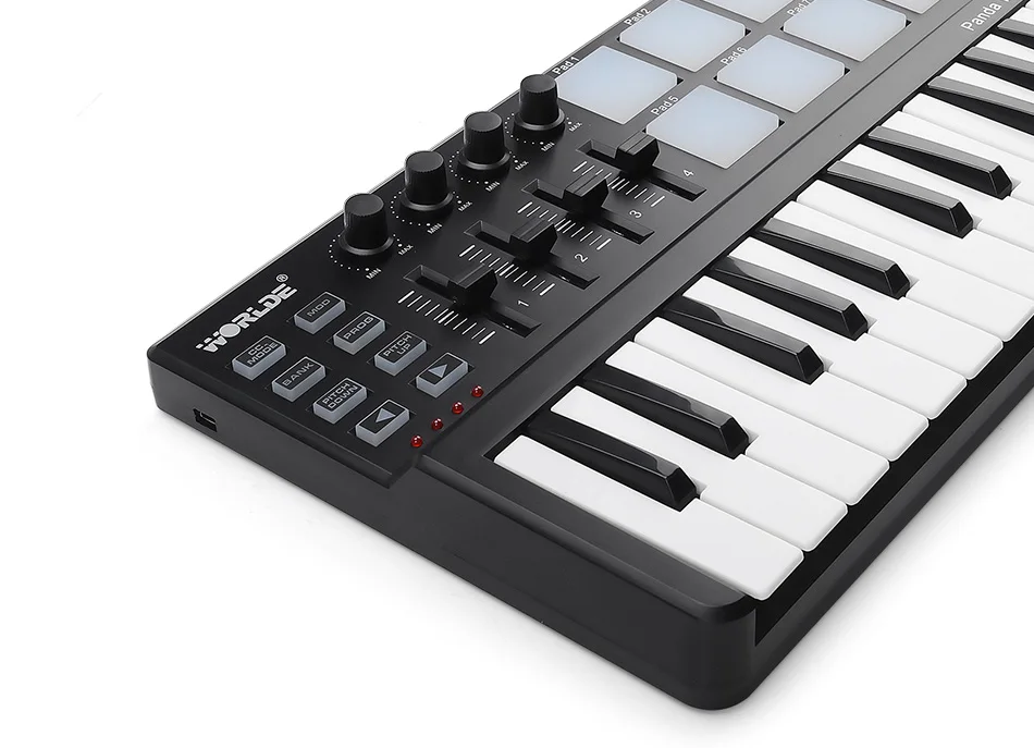 25 ключ USB MIDI контроллер клавиатуры с 8 барабан Pad