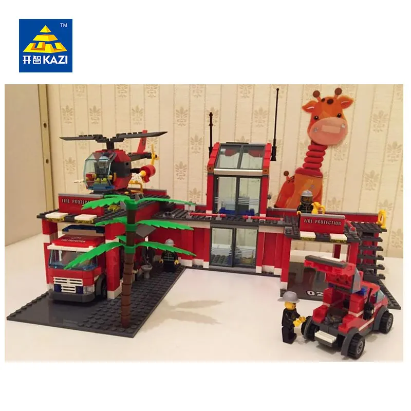 KAZI 8051 Building Blocks 774 pcs Fire Station Model Bricks Educational Toys For Children Brinquedos | Игрушки и хобби