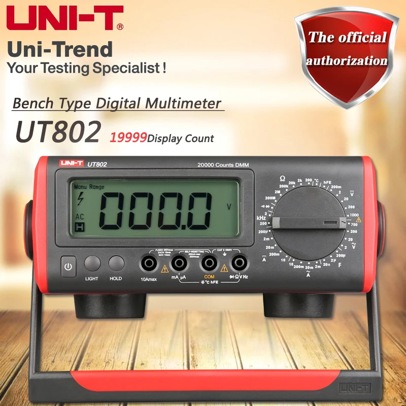 

UNI-T UT802 Desktop Digital Multimeter High Precision Manual Multimeter Resistance / Capacitance / Frequency / Temperature Test