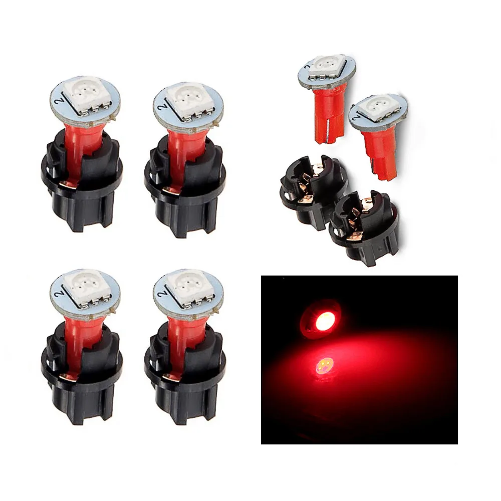 10 шт. Белый T5 SMD 5050 Автомобильный светодиодный светильник для приборной панели с