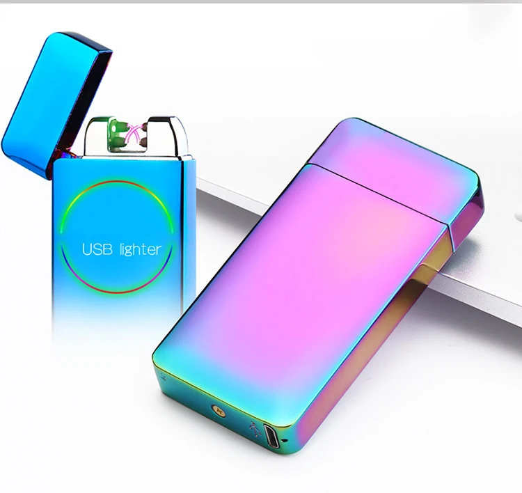 Высокое качество 10 стилей USB перезаряжаемая Зажигалка без пламени для мужчин